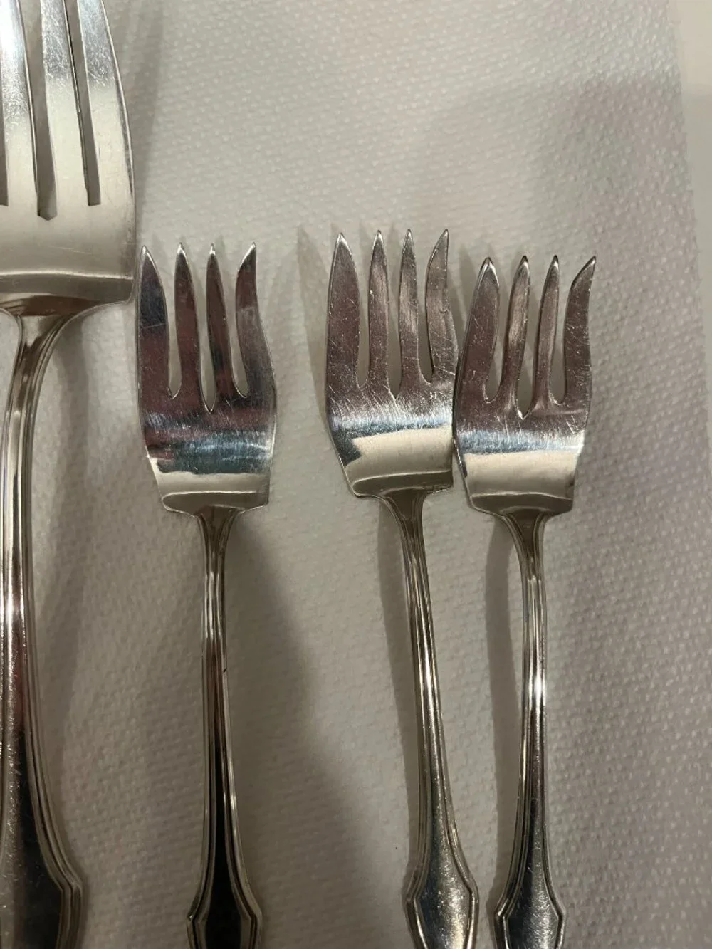Vintage Alvin Molly Stark 1916 Silverplated Serving Fork and 3 Salad Forks